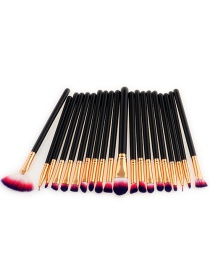 Fashion Red+purple+black Sector Shape Decorated Makeup Brush ( 20 Pcs)