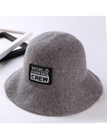 Fashion Light Gray Letter Patch Decorated Hat
