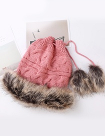 Fashion Pink Pure Color Decorated Hat