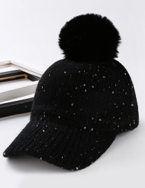 Fashion Black Sequins Decorated Hat