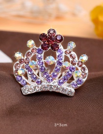 Lovely Purple Crown Shape Decorated Hairpin