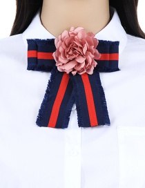 Fashion Navy Flower Decorated Simple Bowknot Brooch