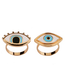 Exaggerated Gold Color Eyes Shape Decorated Simple Ring
