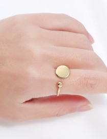 Trendy Gold Color Round Shape Decorated Pure Color Ring