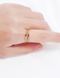 Trendy Gold Color Pure Color Decorated Opening Ring