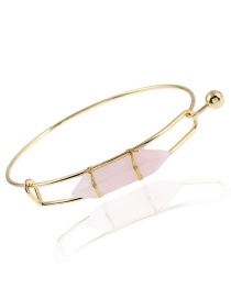 Trendy Pink Geometric Shape Decorated Simple Bracelet