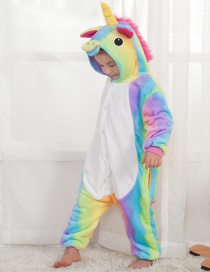 Lovely Multi-color Rainbow Shape Decorated Unicorn Children Pajamas