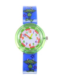 Fashion Green Frog Pattern Decorated Child Watch