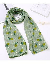 Lovely Dark Green Pineapple Pattern Decorated Child Scarf(1-12 Years Old)