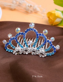 Lovely Blue Round Shape Decorated Crown Hairpin (larger)