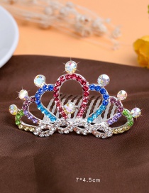 Lovely Multi-color Round Shape Decorated Crown Hairpin (larger)