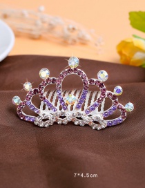 Lovely Purple+red Round Shape Decorated Crown Hairpin (larger)