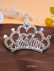 Lovely White Heart Shape Decorated Crown Hairpin (larger)