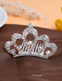 Lovely White Hollow Out Decorated Crown Hairpin (larger)