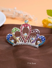 Lovely Multi-color Hollow Out Decorated Crown Hairpin (larger)