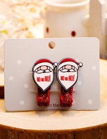 Fashion Red+white Santa Claus Decorated Christmas Hairpin (1pair)