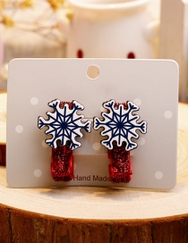Fashion Red+white Snow Shape Decorated Christmas Hairpin (1pair)