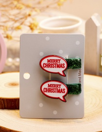 Fashion White+green Dialog Box Shape Decorated Christmas Hairpin (1pair)