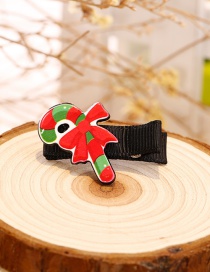 Fashion Red+green Crutch Shape Decorated Christmas Hairpin