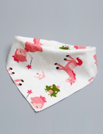 Lovely Pink+white Horse Pattern Decorated Bib
