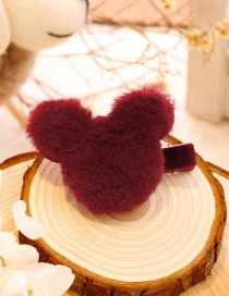 Lovely Claret-red Mickey Shape Decorated Hairpin