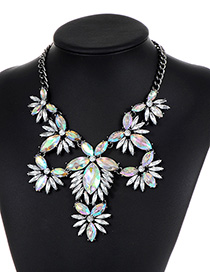 Fashion White Hollow Out Decorated Necklace