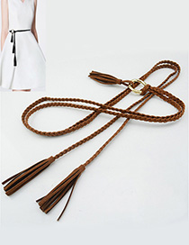Fashion Brown Tassel Decorated Belt