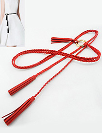 Fashion Red Tassel Decorated Belt