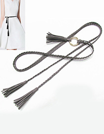 Fashion Gray Tassel Decorated Belt