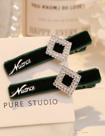 Fashion Green Square Shape Decorated Hair Clip