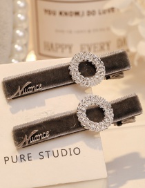 Fashion Gray Circular Ring Shape Decorated Hair Clip