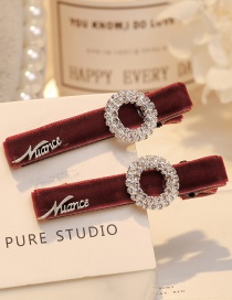 Fashion Claret Red Circular Ring Shape Decorated Hair Clip