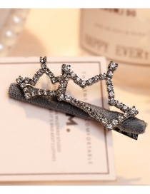 Fashion Gray Crown Shape Decorated Hair Clip