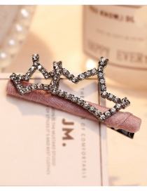 Fashion Pink Crown Shape Decorated Hair Clip