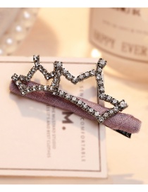 Fashion Light Purple Crown Shape Decorated Hair Clip