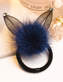 Lovely Dark Blue Pearl&ball Decorated Double Layer Hair Band