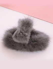 Lovely Gray Pure Color Decorated Simple Hair Claw