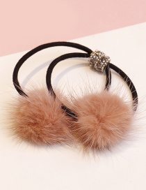 Lovely Pink Fuzzy Ball Decorated Double Layer Hair Band