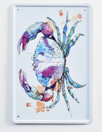 Fashion Purple+blue Crab Pattern Decorated Hang Painting