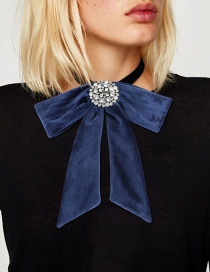 Elegant Navy Bowknot Shape Decorated Necklace