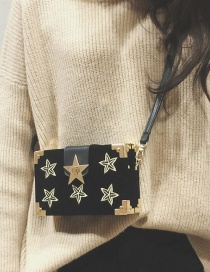 Vintage Black Star Pattern Decorated Bag