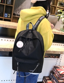 Fashion Black Chain Decorated Backpack