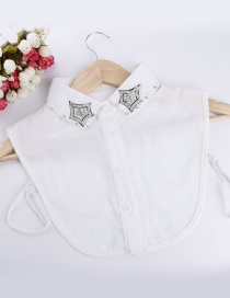 Lovely White Star Shape Decorated Fake Collar