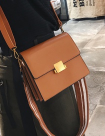 Vintage Brown Metal Square Shape Decorated Bag