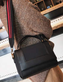 Fashion Black Color-matching Belt Decorated Bag