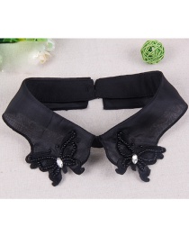 Fashion Black Butterfly Shape Decorated Fake Collar