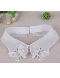 Fashion White Butterfly Shape Decorated Fake Collar