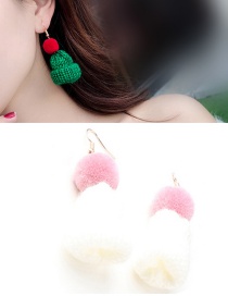 Fashion White Hat Shape Decorated Earrings