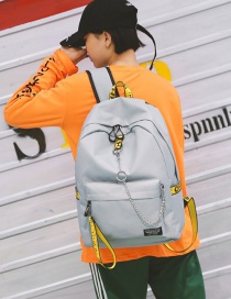 Fashion Gray Letter Pattern Decorated Backpack