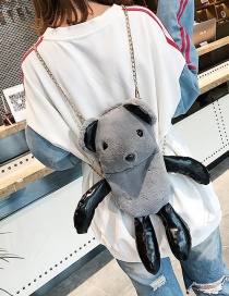Fashion Gray Bear Shape Decorated Backpack